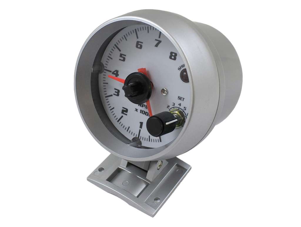 Tacómetro universal 95mm plata con base