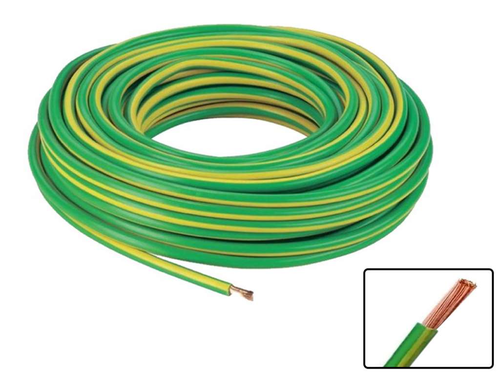 Cable eléctrico de instalación 2.00mm verde/amarillo
