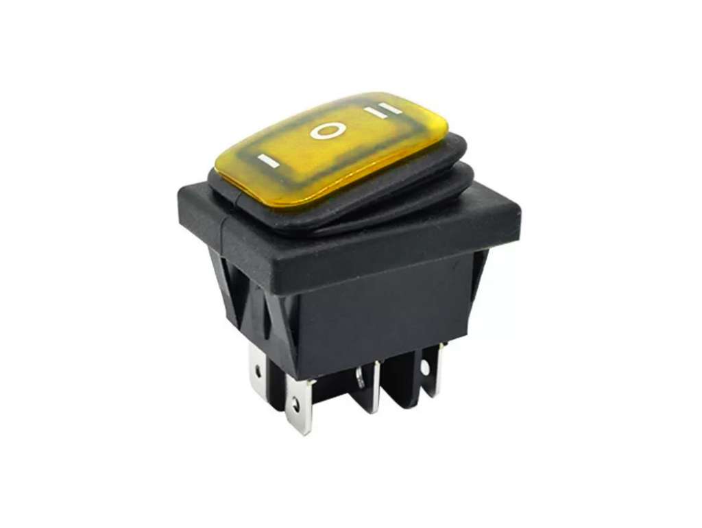 Llave de tecla universal para luces, de tres posiciones (ON-OFF-ON), con luz indicadora ámbar
