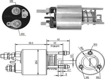 Solenoide de arranque 12V