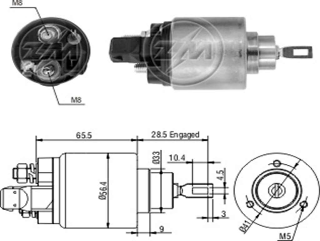 SOLENOIDE BOSCH VW GOL/FOX/PARATI/ETC. C/FICHA