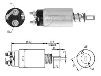 Solenoide de arranque 24V