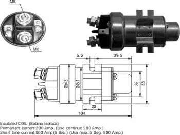 Solenoide de arranque auxiliar universal 12V/24V