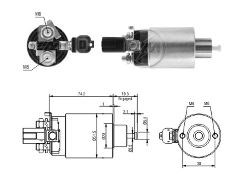 SOLENOIDE MITSUBISHI NI PATHFINDER 12V.