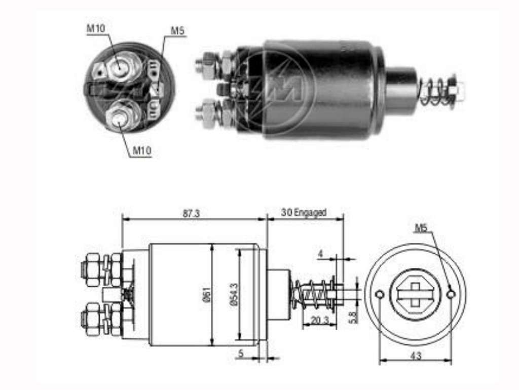 Solenoide de arranque 24V