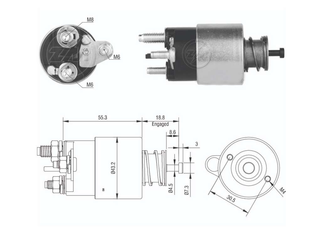 SOLENOIDE BOSCH MB VITO AMBULANCIA 12V.
