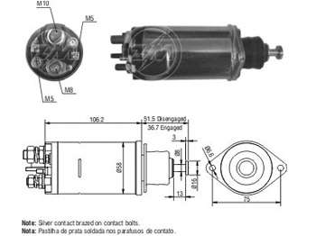 SOLENOIDE DELCO VW CAMION 24V./JDEERE