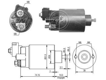Solenoide de arranque 12V