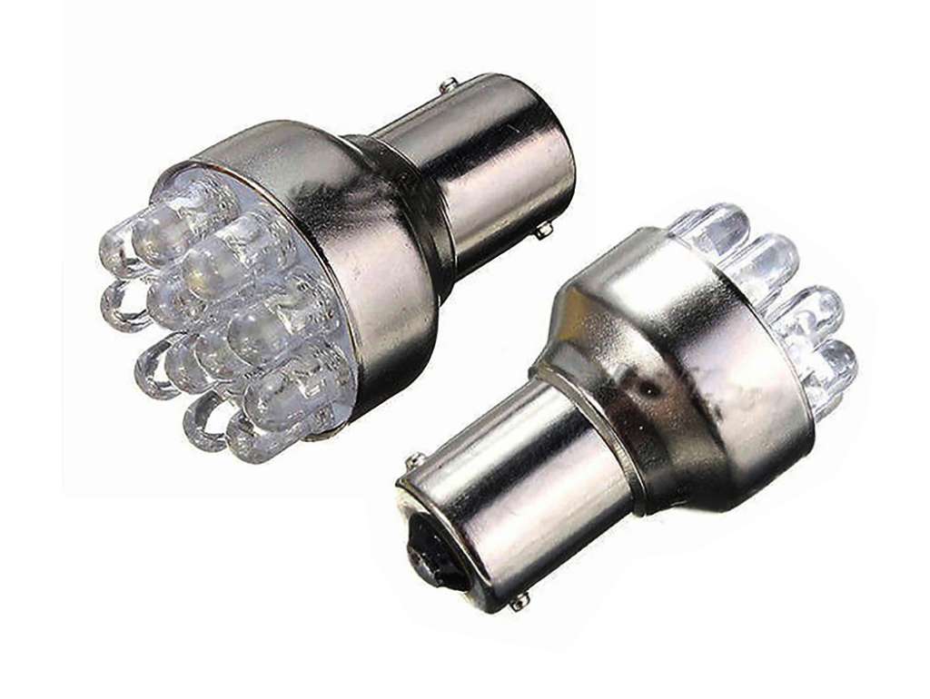 LAMPARA LED 12V. 21W BA15S AZUL JGO.