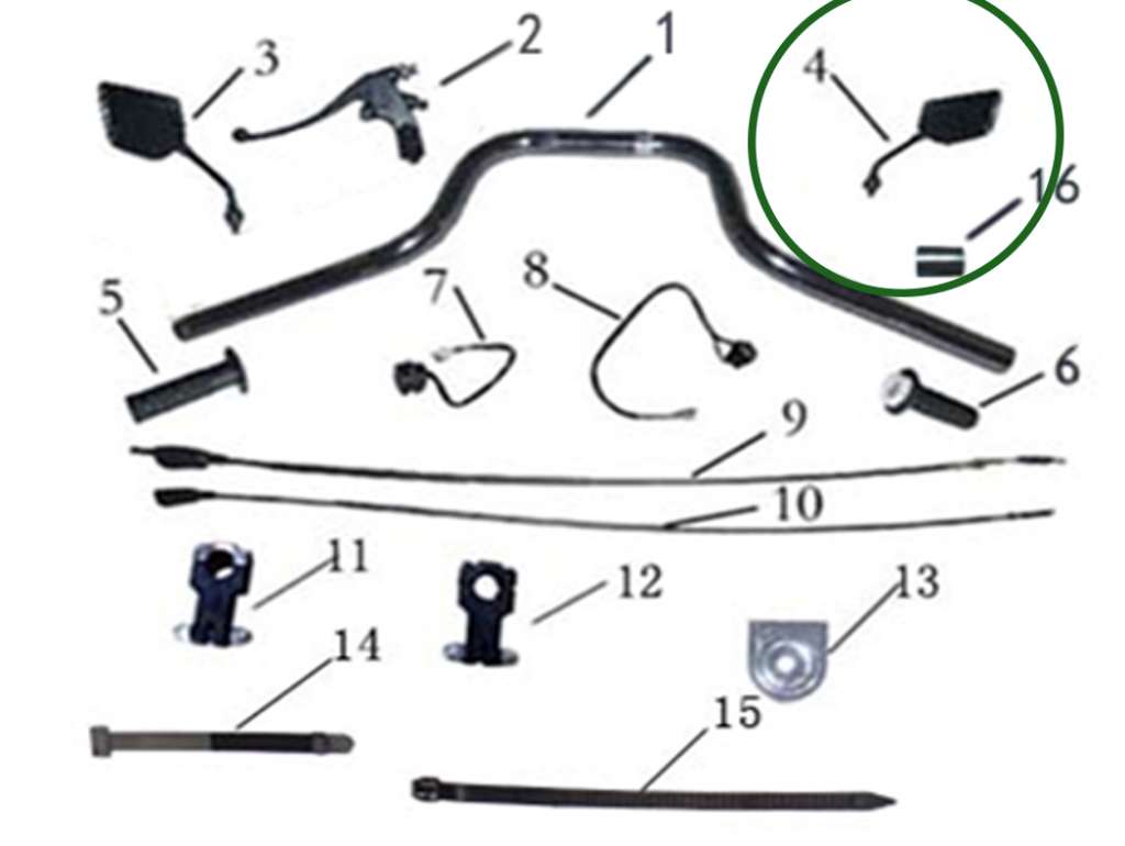 ESPEJO MOTO SK12510-20010/SK200GY5- IZQUIERDO UNIDAD
