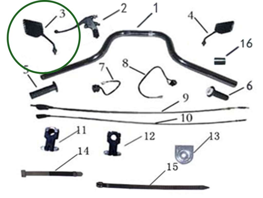 ESPEJO MOTO SK125-20010/SK200GY5-RAPTOR/ENDURO DER. C/U