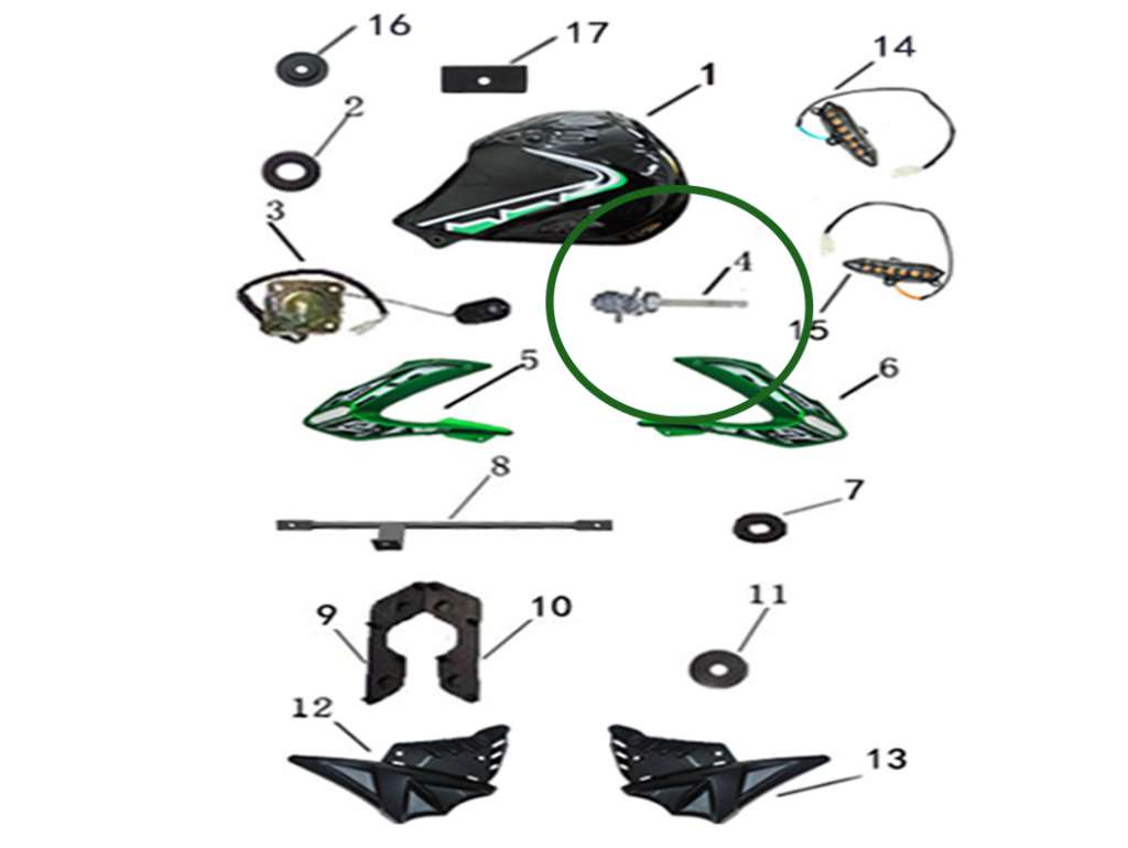 Canilla de combustible para motocicleta SK200GY5 Enduro