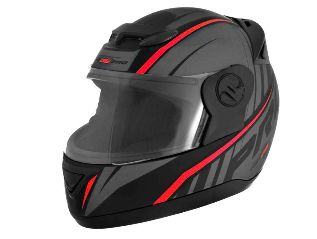 Casco Evolution G6 788 Pro Neon Negro/Rojo Talla 58