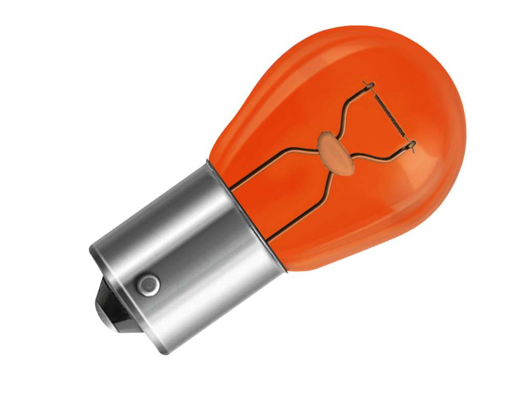 Lámpara incandescente 12V 21W un polo BA15S ámbar