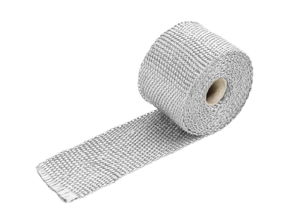 Cinta térmica de titanio universal para caño de escape, 5 metros, 50 mm, blanca