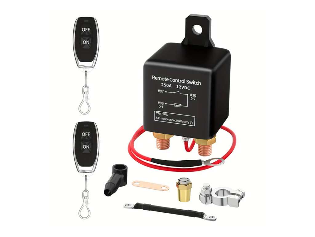 Relay de corte universal de corriente de batería con control remoto