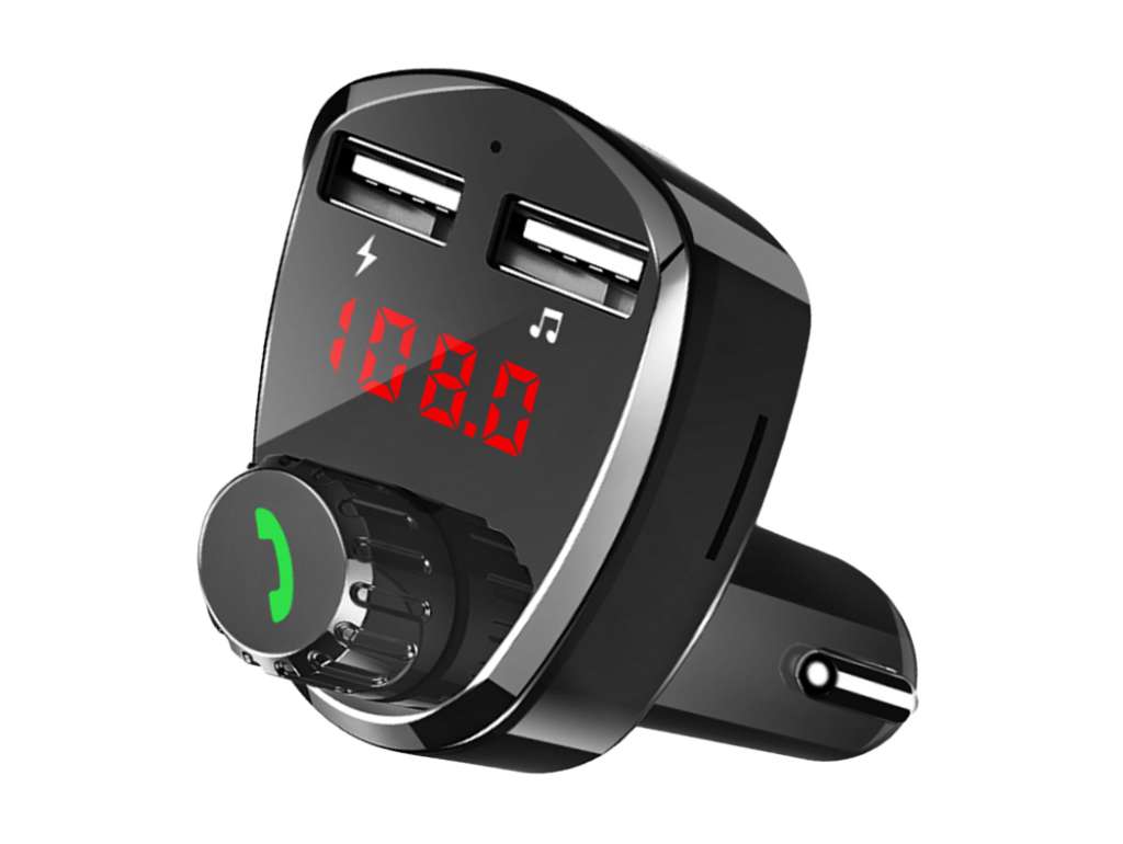 Transmisor FM universal con reproductor MP3/SD/USB y cargador Bluetooth