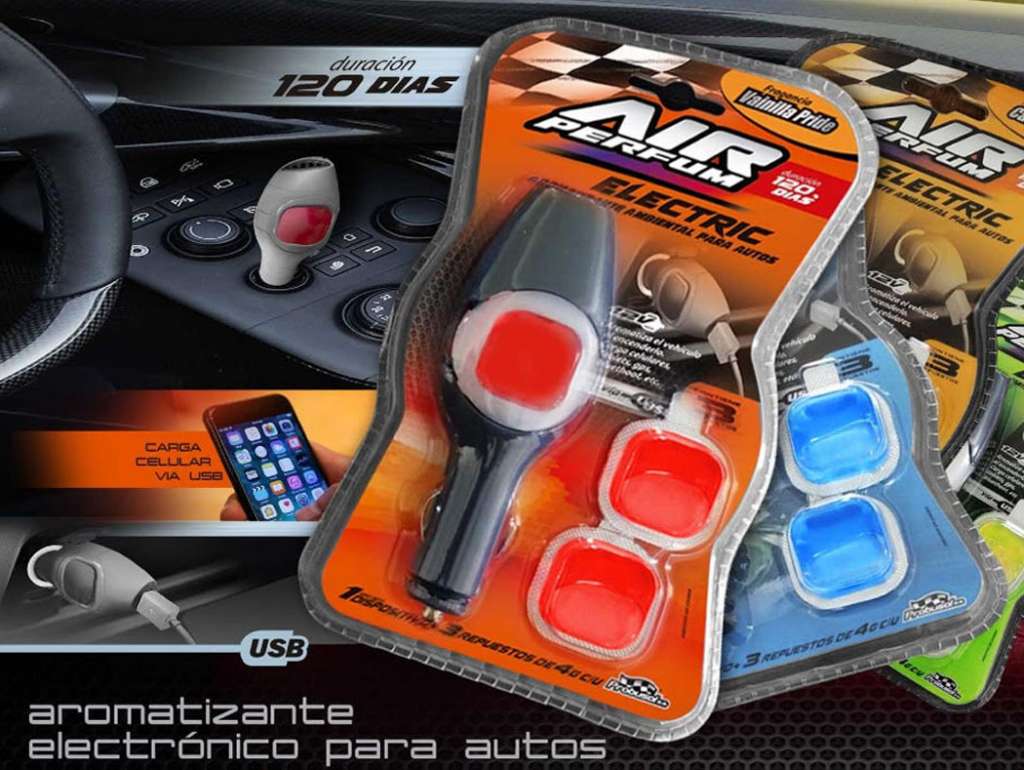 Cargador USB con difusor de fragancia para toma 12V