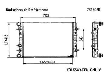 RADIADOR AGUA VW GOLF IV