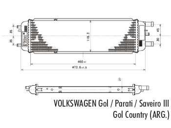 RADIADOR AGUA VW GOL III 1.9D AUXILIAR