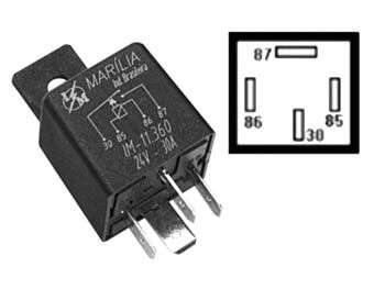 RELAY MINI UNIV. 24V 30A 4T FRENOS