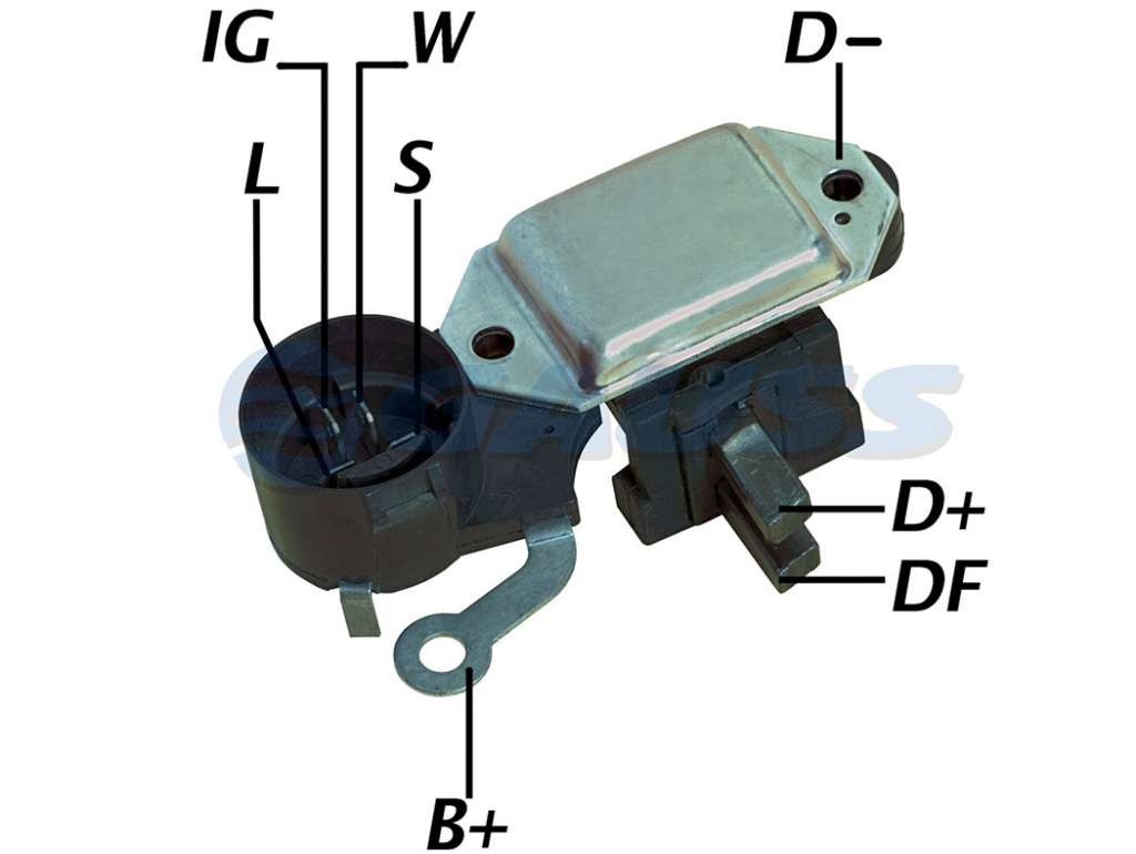 Regulador de voltaje de alternador con porta carbones