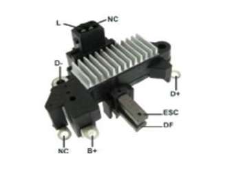 Regulador de alternador con porta carbones