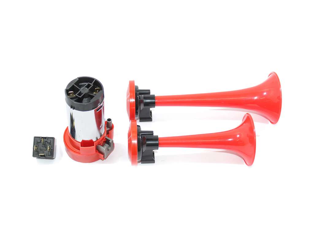BOCINA COMPRESOR UNIV. 12V. 2 CORNETAS C/COMPRESOR
