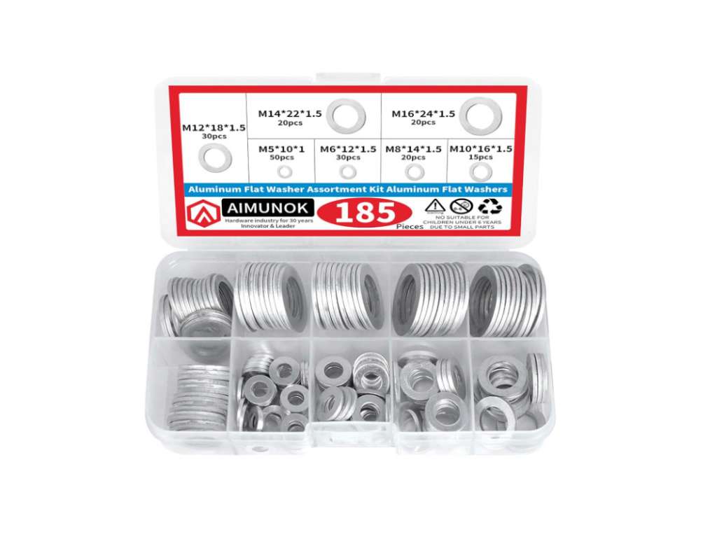 Kit de arandelas planas de aluminio