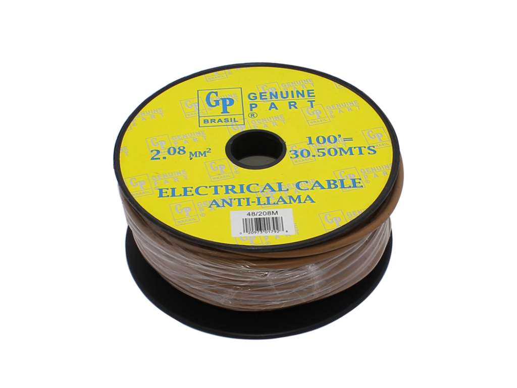 Cable de instalación eléctrico, 2.08 mm², marrón, rollo de 30 metros
