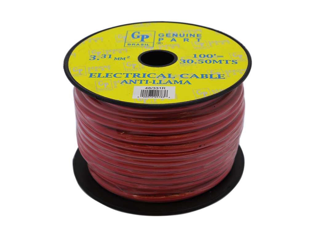 Cable unipolar 3.31mm rojo rollo 30 metros