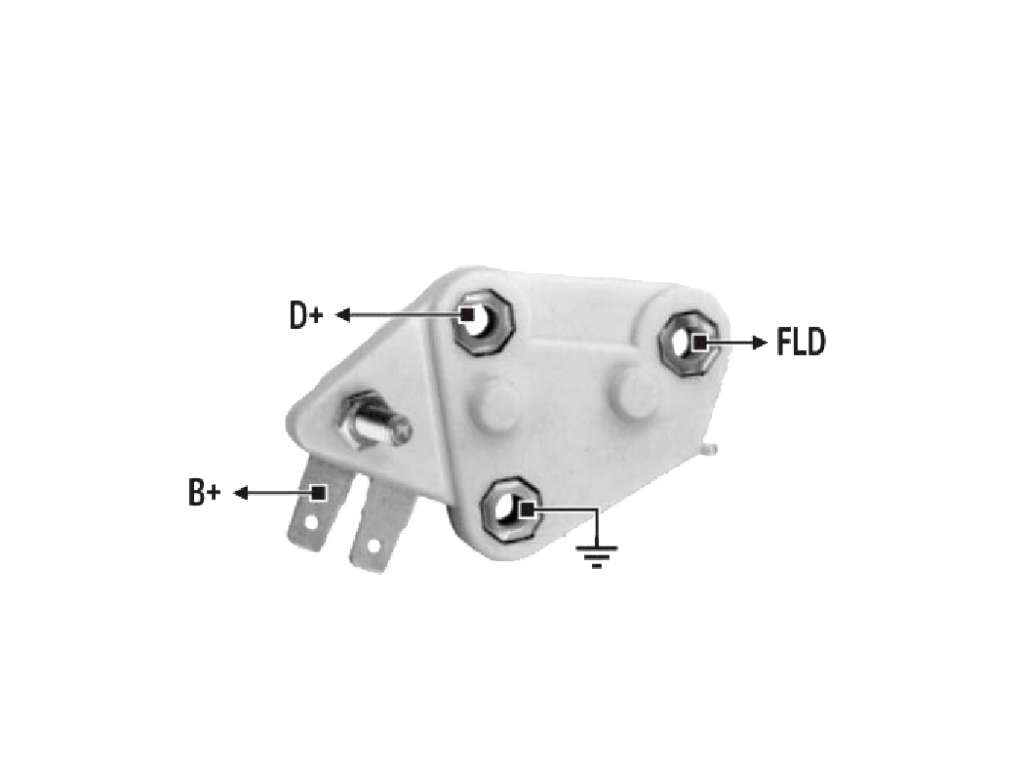 REGULADOR ALTERNADOR DELCO 2 SALIDAS C/TORNILLO 12V
