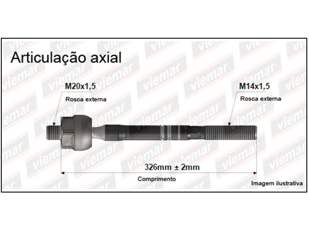 Puntero de cremallera de dirección hidráulica de 326 mm