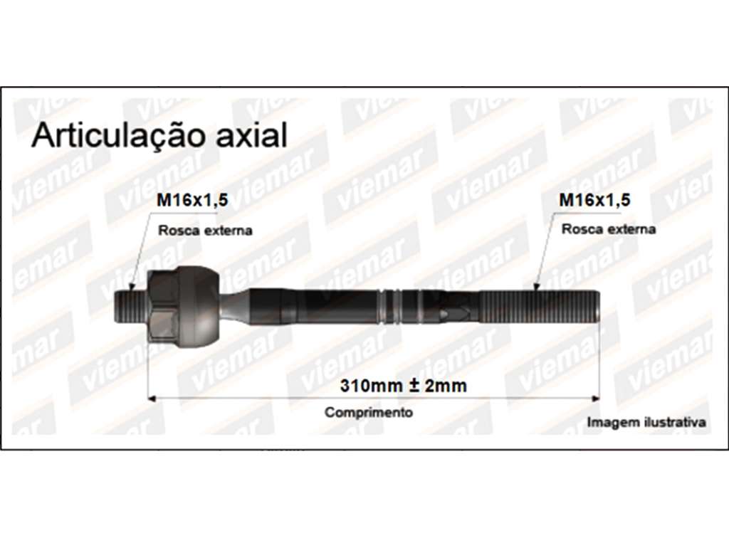 PUNTERO CREMALLERA VW BORA/VENTO/TIGUAN 16/16 310MM