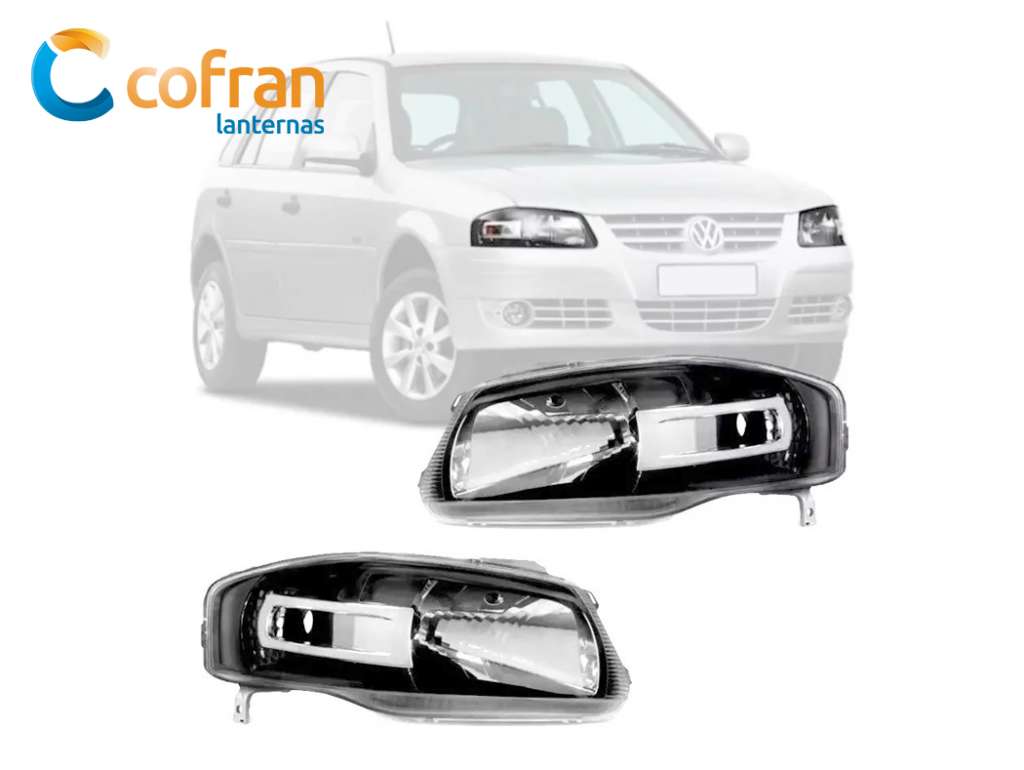 Faro delantero derecho Volkswagen Gol IV con fondo cromado