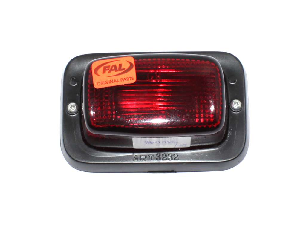 Faro trasero universal rectangular rojo 1 polo