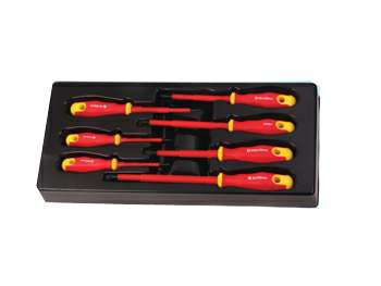 DESTORNILLADOR UNIV. JGO 7 PIEZAS ROJO