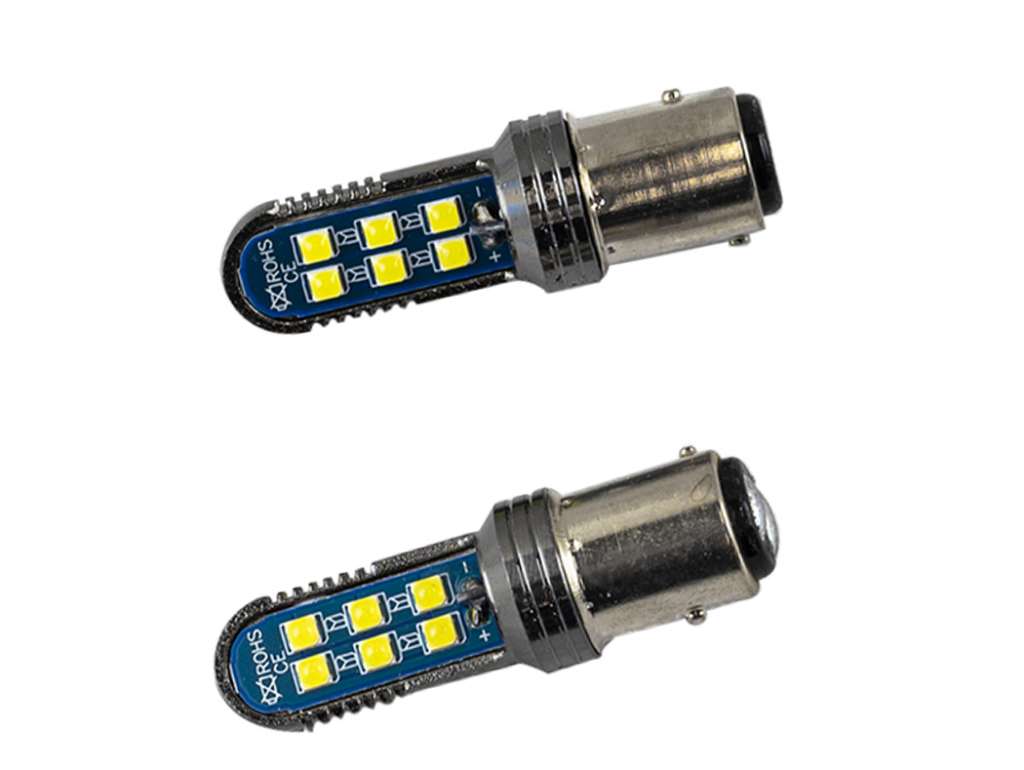 LAMPARA JGO. 12V. 21/5W. 2P P/DESPAREJA BLANCA CANBUS 12 LED