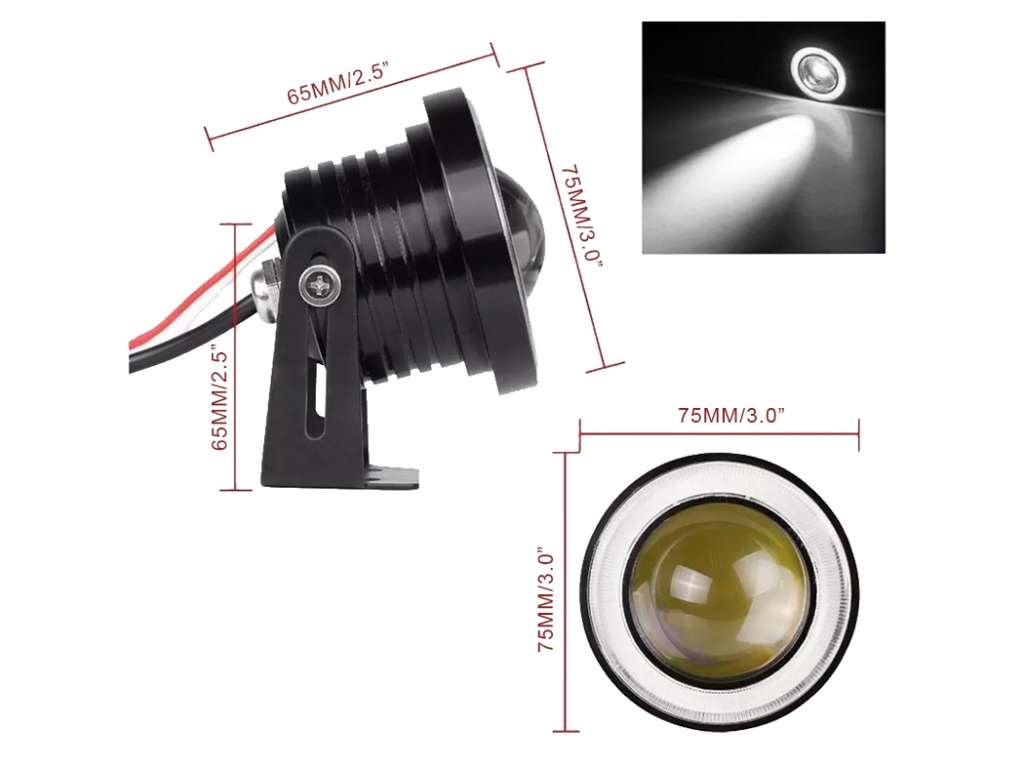 FARO CAMINERO UNIV. LED RED. 74MM OJO ANGEL JGO.