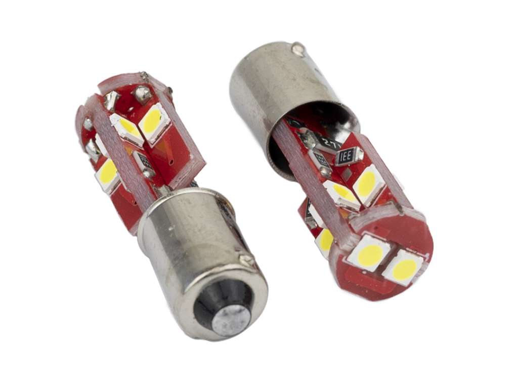 LAMPARA LED 12V. 4W 1P BAY9S 10 LED JGO.