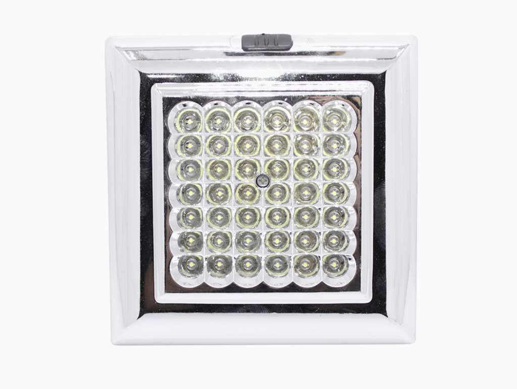 Luz interior LED rectangular 42 diodos, 12V, 7 colores, táctil, recargable USB