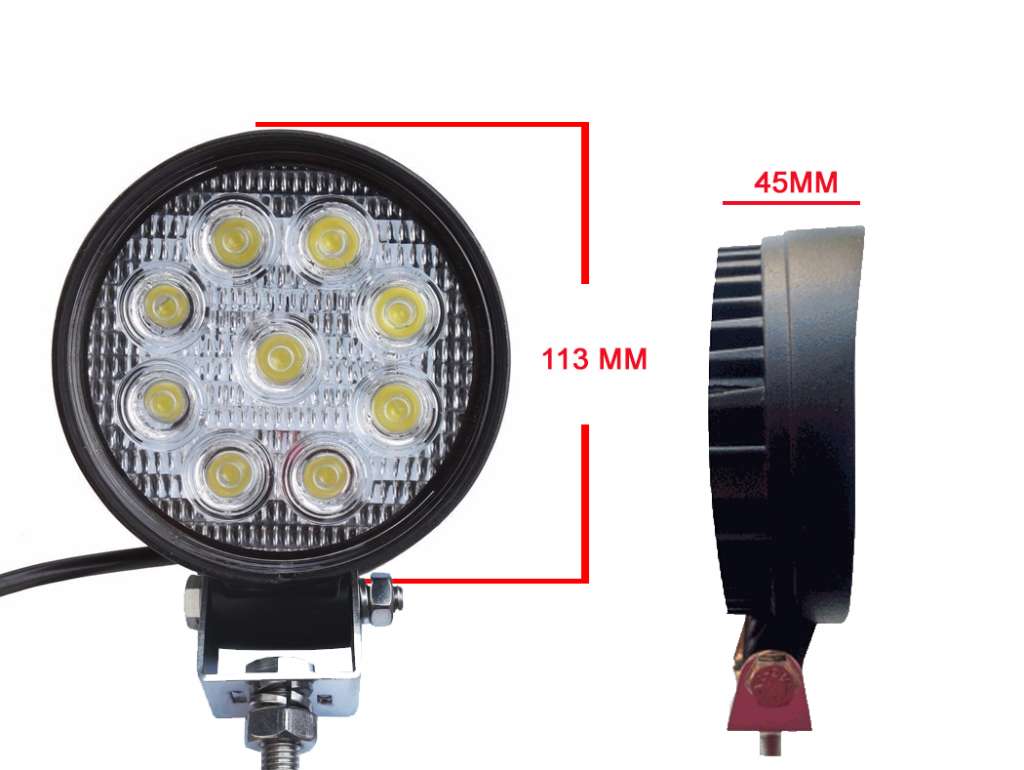 Faro auxiliar LED redondo 9 LEDs 113mm 10-60V