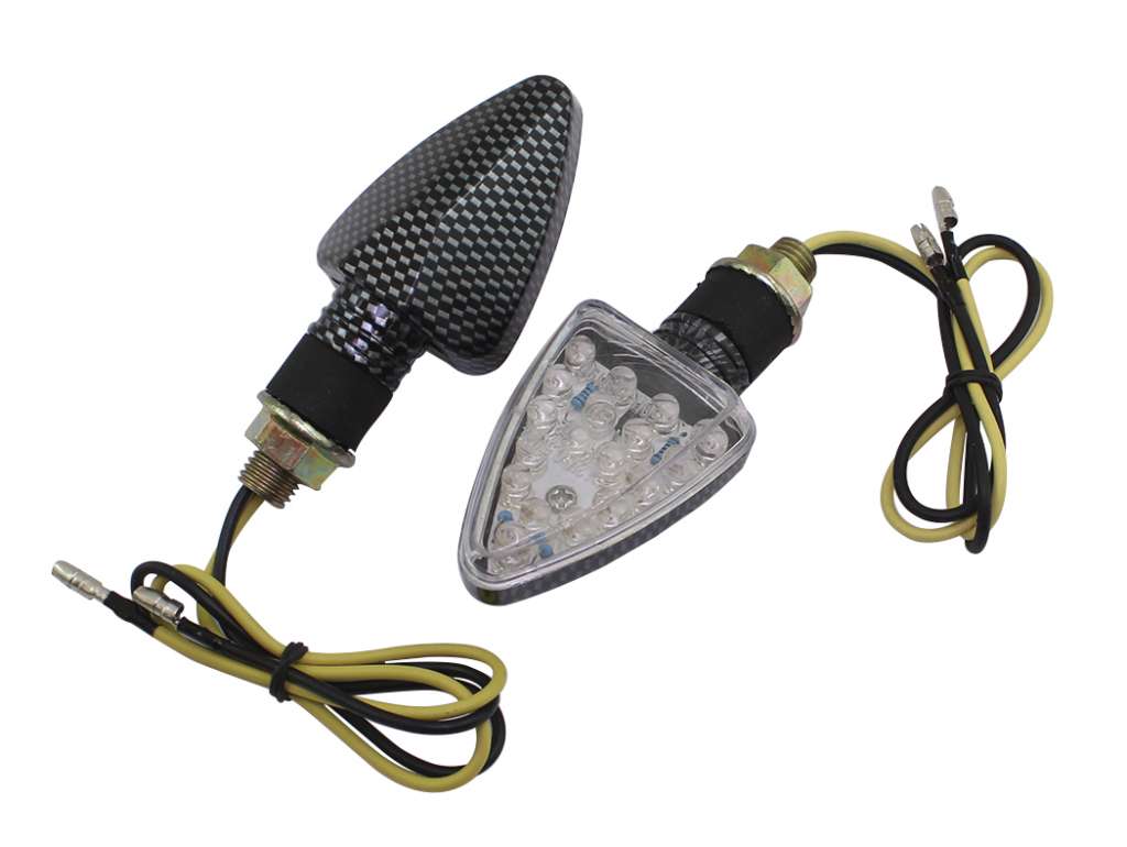 FARO SEÑALERO UNIV. MOTO JGO. 18LED CARBON