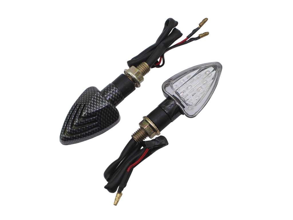 FARO SEÑALERO UNIV. MOTO JGO. 12LED CARBON