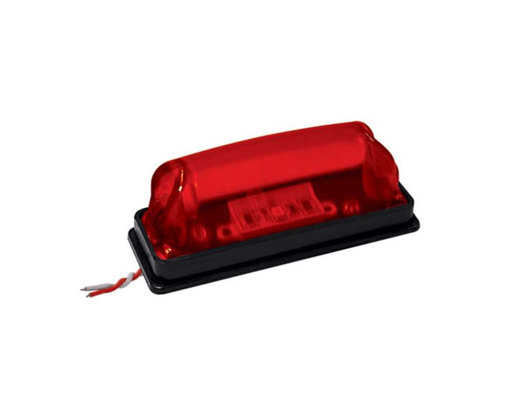 Faro lateral universal 12V/24V rectangular fino rojo LED
