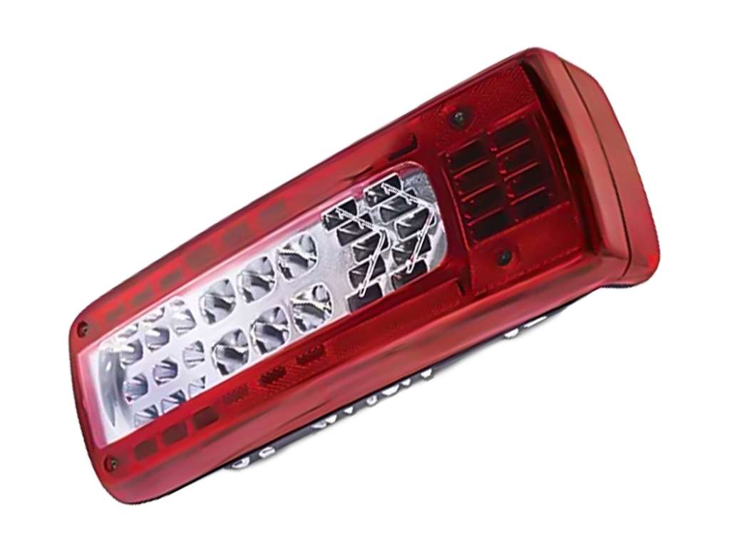 Faro trasero camión LED 24V con ficha, sin matrícula, derecho