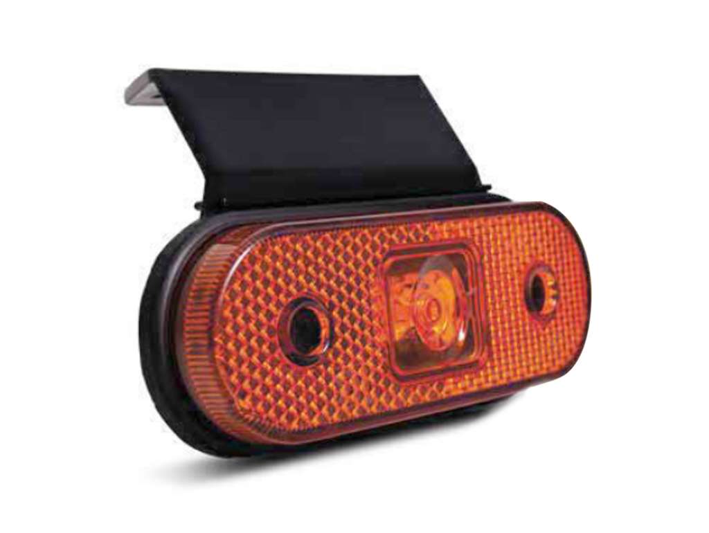 Faro lateral ámbar LED universal ovalado 12V/24V con soporte