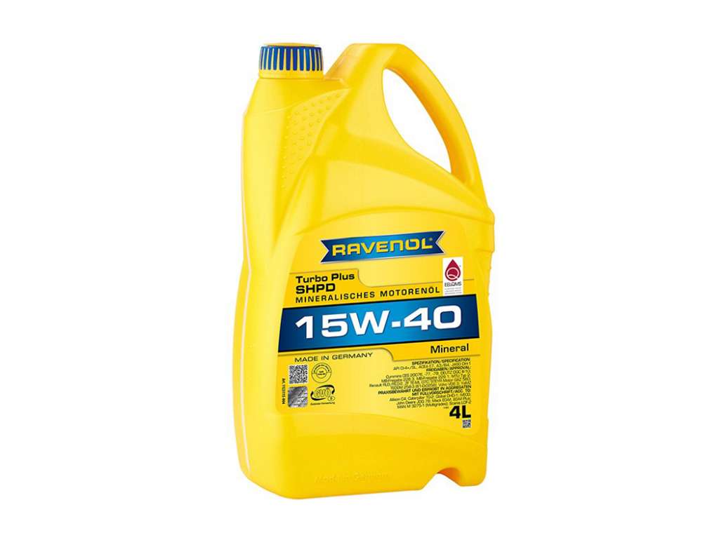 Aceite lubricante Ravenol 15W40 mineral SHPD SL/CI para motores nafta y diésel, 4 litros